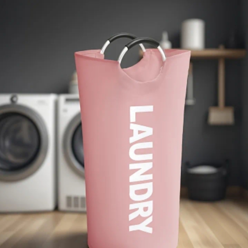 Pink Laundry Hamper with Handles